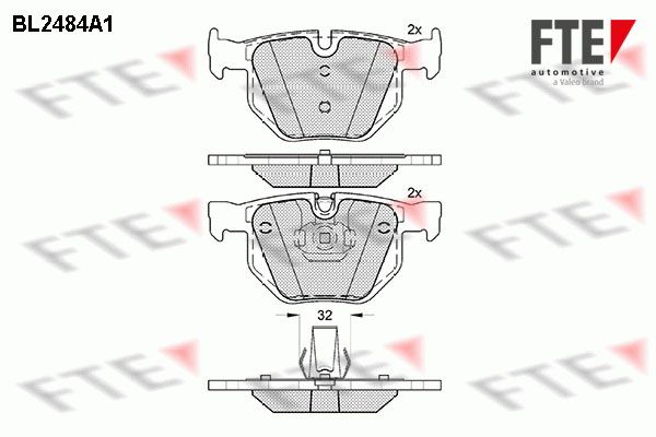 FTE Bremžu uzliku kompl., Disku bremzes BL2484A1