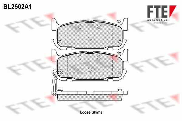 FTE Комплект тормозных колодок, дисковый тормоз BL2502A1