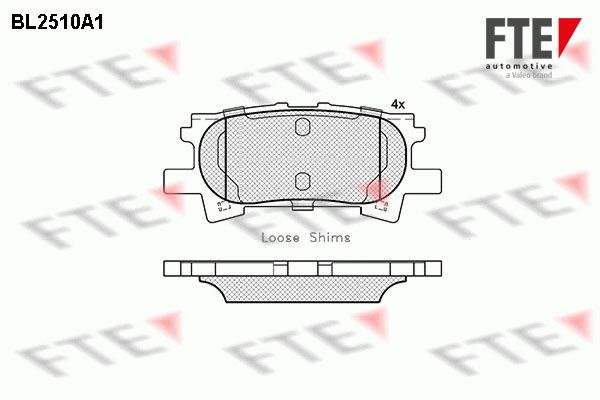 FTE Комплект тормозных колодок, дисковый тормоз BL2510A1