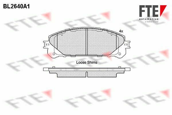 FTE Комплект тормозных колодок, дисковый тормоз BL2640A1