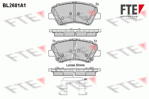FTE Bremžu uzliku kompl., Disku bremzes BL2681A1