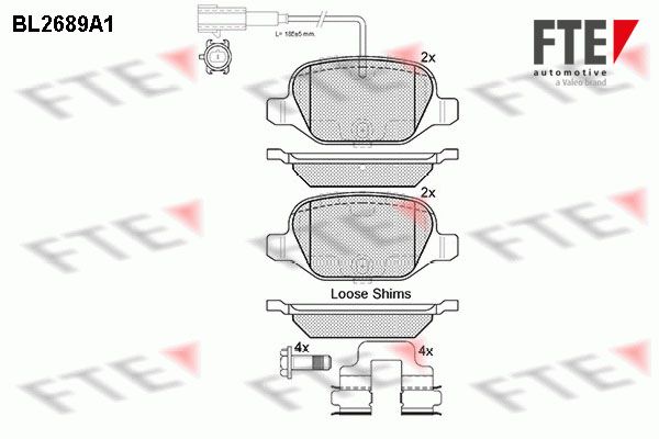 FTE Комплект тормозных колодок, дисковый тормоз BL2689A1