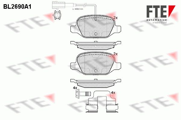 FTE Комплект тормозных колодок, дисковый тормоз BL2690A1