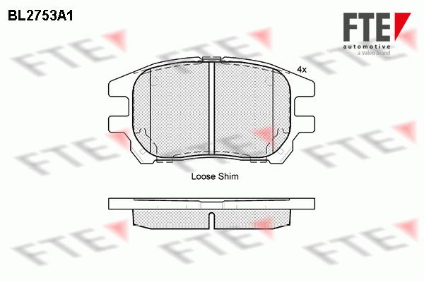 FTE Комплект тормозных колодок, дисковый тормоз BL2753A1