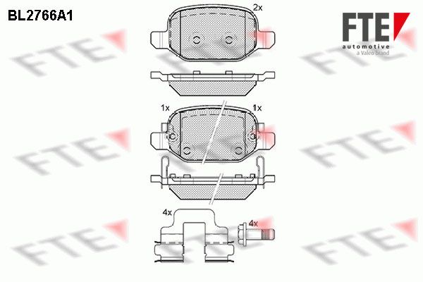 FTE Комплект тормозных колодок, дисковый тормоз BL2766A1
