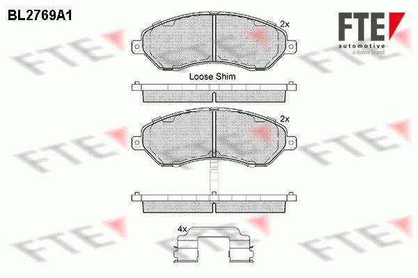 FTE Комплект тормозных колодок, дисковый тормоз BL2769A1