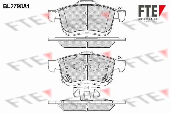 FTE Bremžu uzliku kompl., Disku bremzes BL2798A1