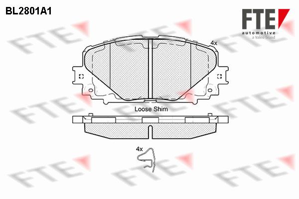 FTE Комплект тормозных колодок, дисковый тормоз BL2801A1