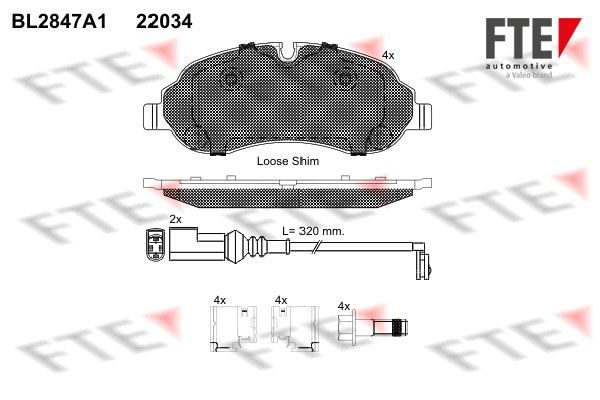 FTE Комплект тормозных колодок, дисковый тормоз BL2847A1