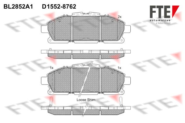 FTE Комплект тормозных колодок, дисковый тормоз BL2852A1