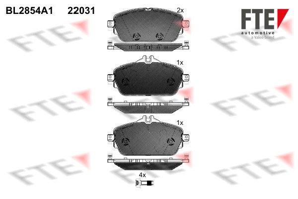 FTE Комплект тормозных колодок, дисковый тормоз BL2854A1