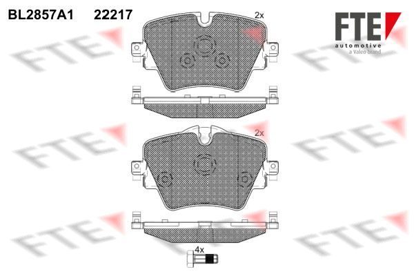 FTE Комплект тормозных колодок, дисковый тормоз BL2857A1