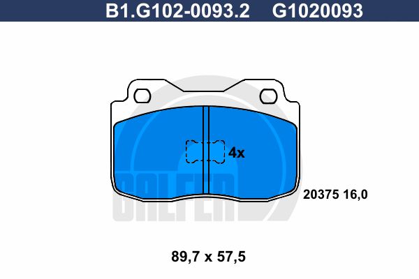 GALFER Комплект тормозных колодок, дисковый тормоз B1.G102-0093.2