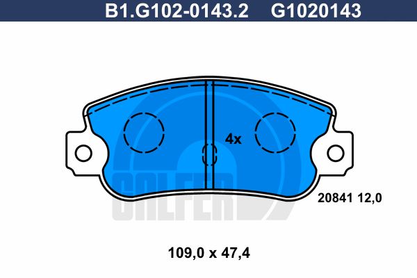 GALFER Комплект тормозных колодок, дисковый тормоз B1.G102-0143.2