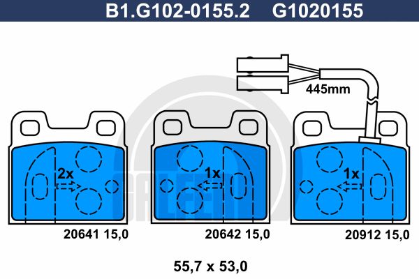 GALFER Комплект тормозных колодок, дисковый тормоз B1.G102-0155.2