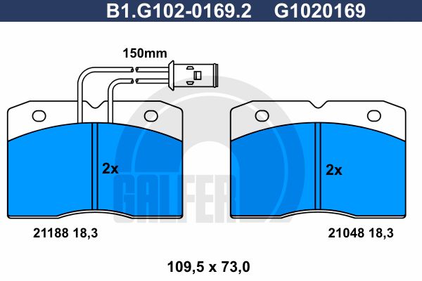GALFER Комплект тормозных колодок, дисковый тормоз B1.G102-0169.2