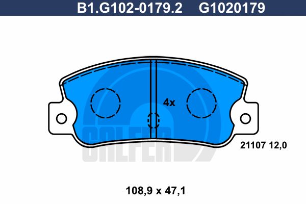 GALFER Комплект тормозных колодок, дисковый тормоз B1.G102-0179.2