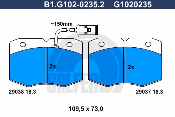 GALFER Комплект тормозных колодок, дисковый тормоз B1.G102-0235.2