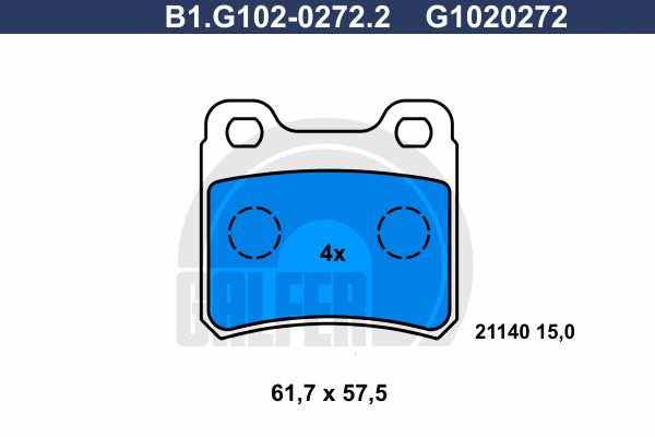 GALFER Комплект тормозных колодок, дисковый тормоз B1.G102-0272.2