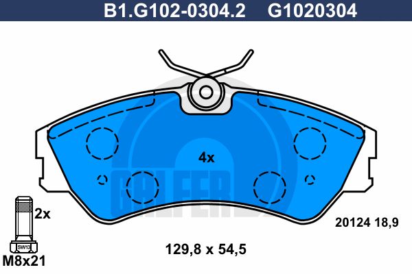GALFER Комплект тормозных колодок, дисковый тормоз B1.G102-0304.2