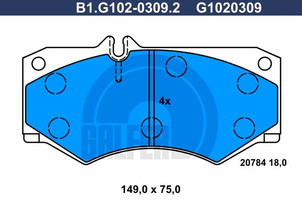 GALFER Комплект тормозных колодок, дисковый тормоз B1.G102-0309.2