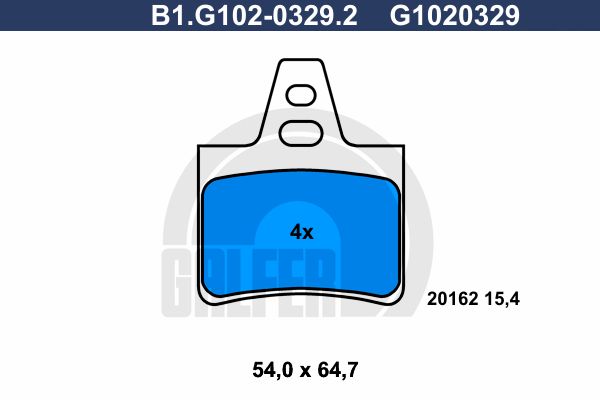 GALFER Комплект тормозных колодок, дисковый тормоз B1.G102-0329.2