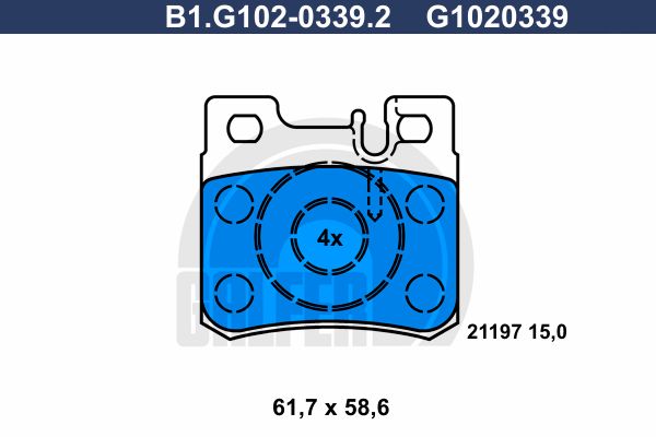 GALFER Комплект тормозных колодок, дисковый тормоз B1.G102-0339.2