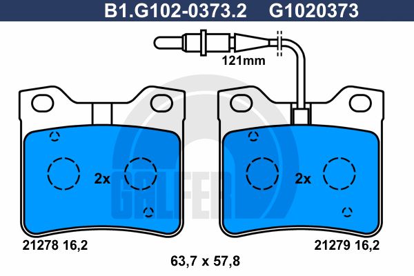 GALFER Комплект тормозных колодок, дисковый тормоз B1.G102-0373.2