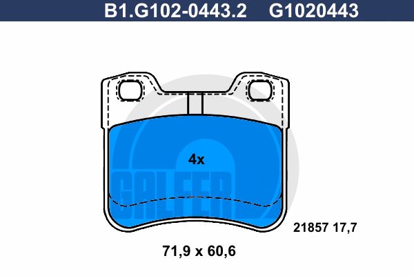 GALFER Комплект тормозных колодок, дисковый тормоз B1.G102-0443.2