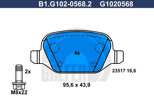 GALFER Комплект тормозных колодок, дисковый тормоз B1.G102-0568.2