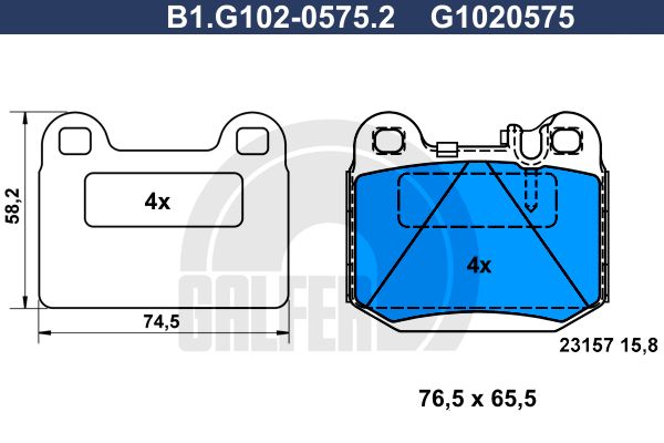 GALFER Комплект тормозных колодок, дисковый тормоз B1.G102-0575.2