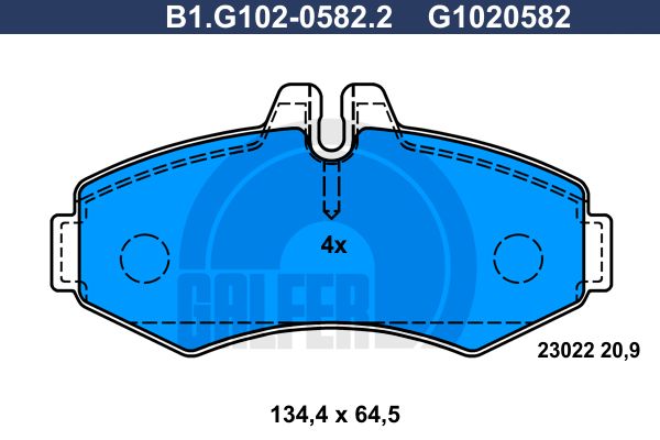 GALFER Bremžu uzliku kompl., Disku bremzes B1.G102-0582.2