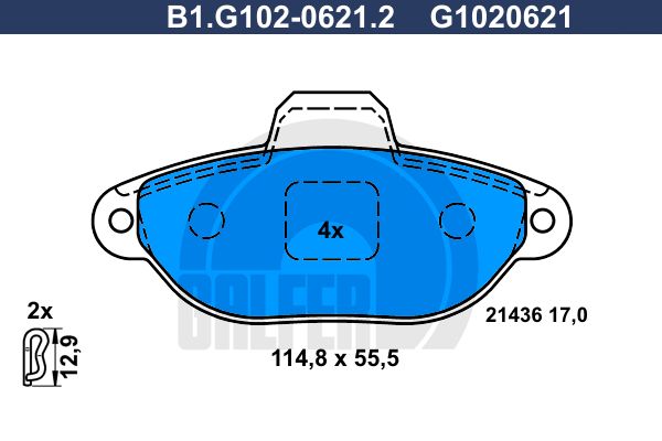 GALFER Комплект тормозных колодок, дисковый тормоз B1.G102-0621.2