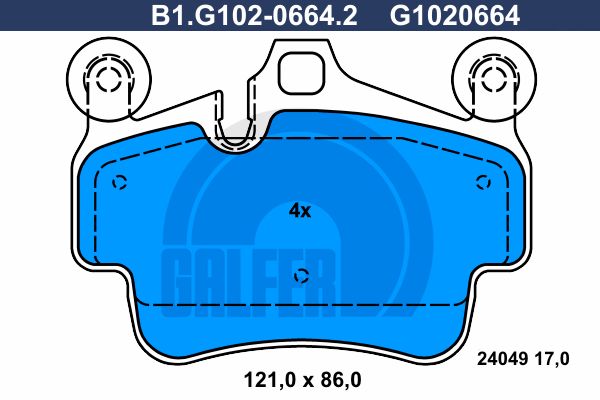 GALFER Комплект тормозных колодок, дисковый тормоз B1.G102-0664.2