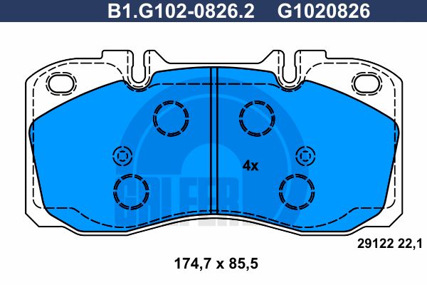 GALFER Комплект тормозных колодок, дисковый тормоз B1.G102-0826.2
