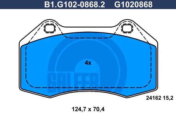 GALFER Комплект тормозных колодок, дисковый тормоз B1.G102-0868.2