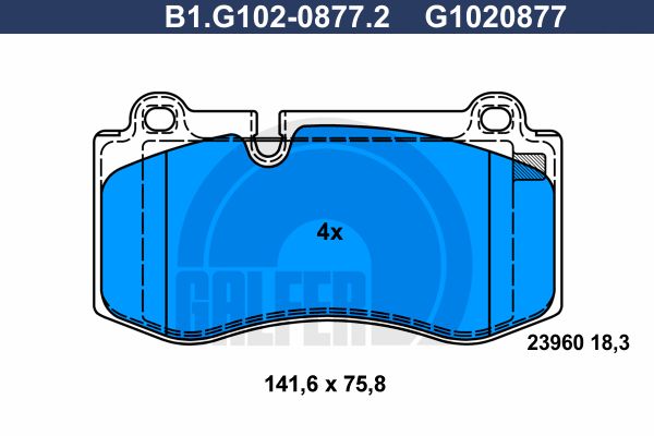 GALFER Комплект тормозных колодок, дисковый тормоз B1.G102-0877.2
