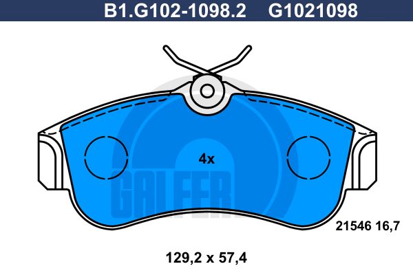 GALFER Комплект тормозных колодок, дисковый тормоз B1.G102-1098.2