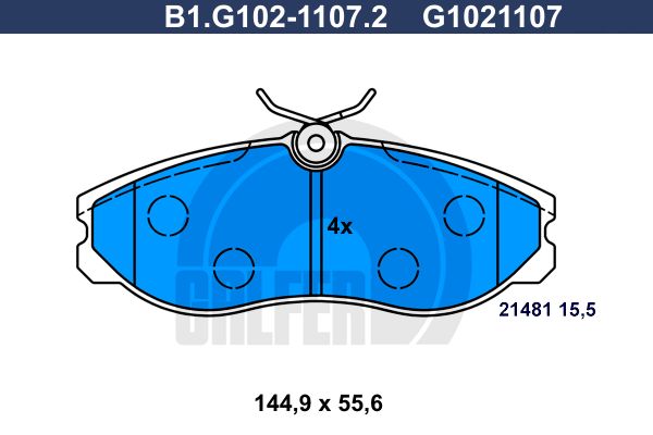 GALFER Bremžu uzliku kompl., Disku bremzes B1.G102-1107.2