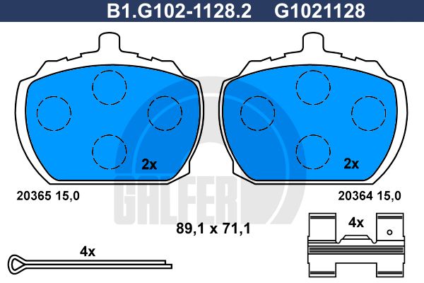 GALFER Комплект тормозных колодок, дисковый тормоз B1.G102-1128.2