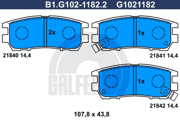 GALFER Комплект тормозных колодок, дисковый тормоз B1.G102-1182.2