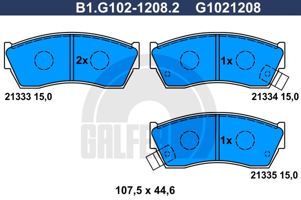 GALFER Комплект тормозных колодок, дисковый тормоз B1.G102-1208.2