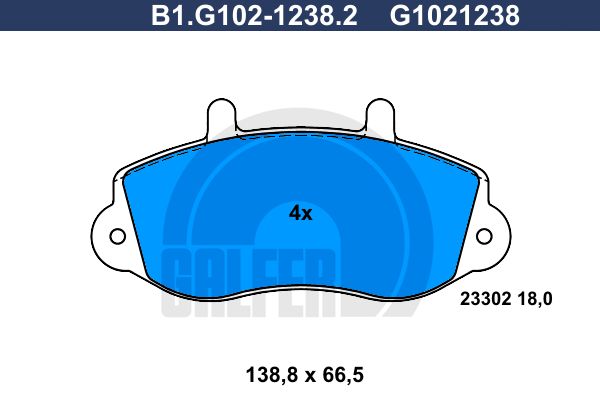 GALFER Комплект тормозных колодок, дисковый тормоз B1.G102-1238.2
