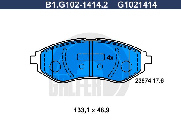 GALFER Комплект тормозных колодок, дисковый тормоз B1.G102-1414.2