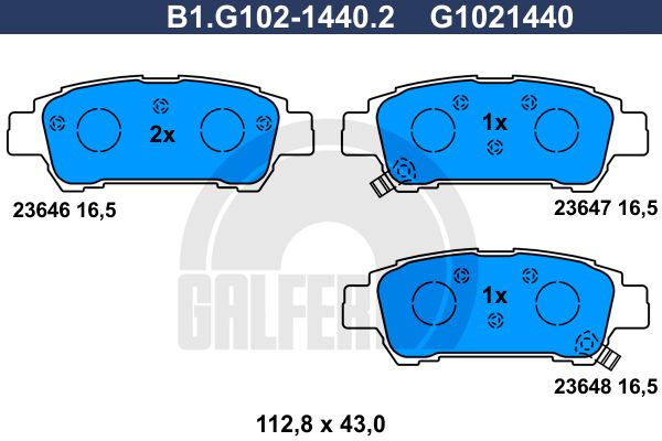 GALFER Комплект тормозных колодок, дисковый тормоз B1.G102-1440.2