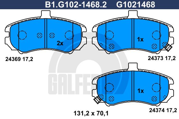GALFER Комплект тормозных колодок, дисковый тормоз B1.G102-1468.2