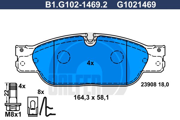GALFER Комплект тормозных колодок, дисковый тормоз B1.G102-1469.2