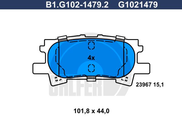 GALFER Комплект тормозных колодок, дисковый тормоз B1.G102-1479.2