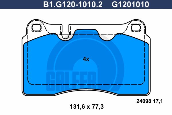 GALFER Комплект тормозных колодок, дисковый тормоз B1.G120-1010.2