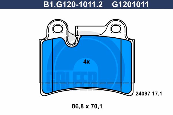 GALFER Комплект тормозных колодок, дисковый тормоз B1.G120-1011.2